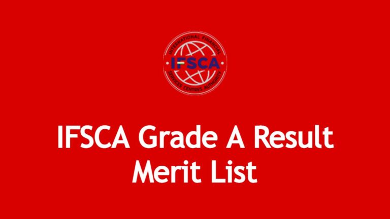 IFSCA Grade A Result Merit List